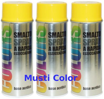 3x400ml Dupli Color Lackspray Spraydose Spraylack Farbe Verkehrsgelb RAL 1023