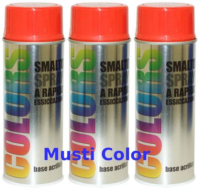 3x400ml Dupli Color Lackspray Spraydose Spraylack Farbe Blutorange RAL 2002