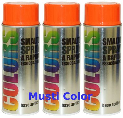3x400ml Dupli Color Lackspray Spraydose Sprühlack Spraylack Farbe Reinorange RAL 2004