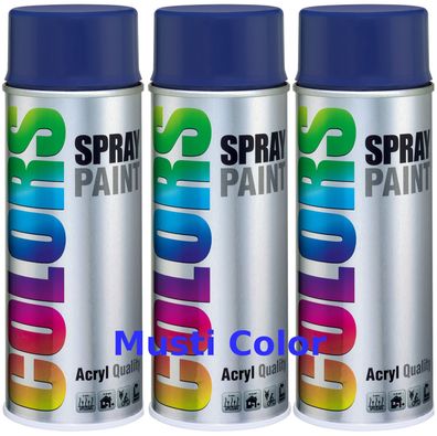 3x400ml Dupli Color Lackspray Spraydose Sprühlack Spraylack Farbe Kobaltblau RAL 5013