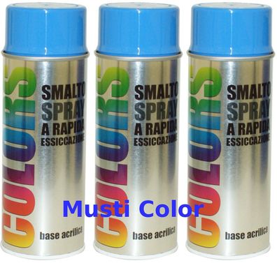 3x400ml Dupli Color Lackspray Spraydose Sprühlack Spraylack Farbe Himmelblau RAL 5015