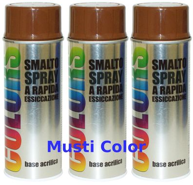 3x400ml Dupli Color Lackspray Spraydose Sprühlack Spraylack Farbe Nussbraun RAL 8011