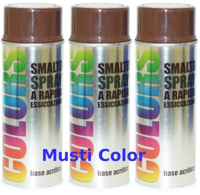 3x400ml Dupli Color Lackspray Spraydose Spraylack Farbe Schokoladenbraun RAL 8017
