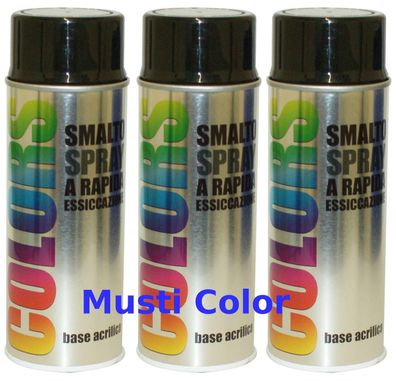 3x400ml Dupli Color Lackspray Spraydose Spraylack Farbe Tiefschwarz RAL 9005