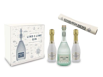 Lind & Lime Schuber Geschenkset - Gin 0,7L (44% Vol) mit 2x Scavi Ice Prestige