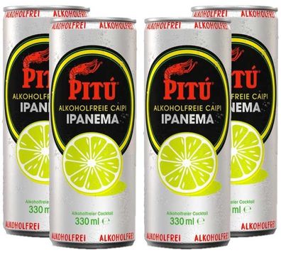 Pitu Ipanema 4er Set alkoholfreier fertig Cocktail 4x 0,33L ready to drink ohne