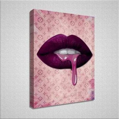 Bild auf Leinwand - Lippen - Mund - Rosa - Pop Art - Deko - Moderne Kunst - XXL