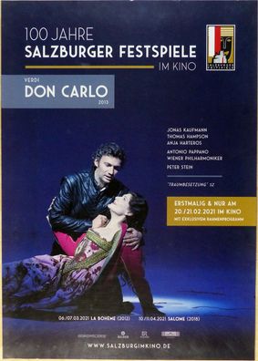 Don Carlo - 100 Jahre Salzburger Festspiele - Original Kino-Plakat A1 - Poster