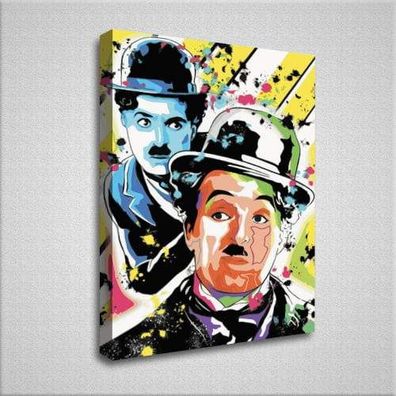 Pop Art Charlie Chaplin - Bild - Leinwand - Kunst - Deko - Geschenk - XXL