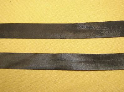 echt Leder Band schwarz vorne glatt hinten rauh 2cm breit je 1 Meter Lederband
