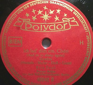 RITA PAUL "Ich lad´ dich ein, Chéri (And so to sleep again)" Polydor 1952 78rpm