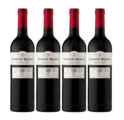 Ramon Bilbao Crianza 4er Set Rioja Rotwein 0,75L (14% Vol) Spanien fruchtig gra