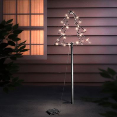 LED Weihnachtsbaum Weihnachtsbeleuchtung Tannenbaum Gartenstecker Außen Batterie