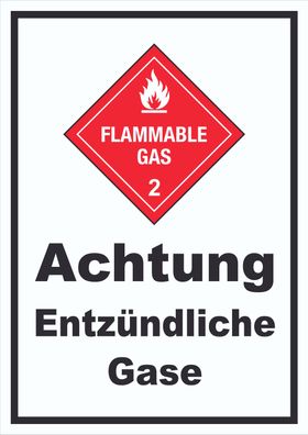 Schild Entzündliche Gase Flammable Gas