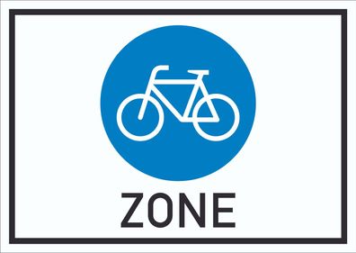 Schild Fahrradzone Symbol