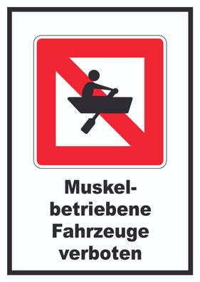 Ruderboote verboten Symbol und Text