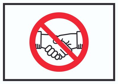 Handschlag verboten Schild kein Händeschütteln Symbol Schild