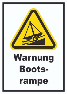 Schild Warnung Bootsrampe