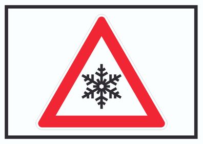 Achtung Frost Schnee Eis Symbol Schild