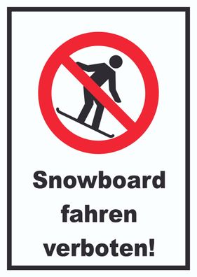 Snowboard fahren verboten Schild