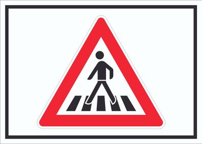 Schild Achtung Fußgängerüberweg Symbol