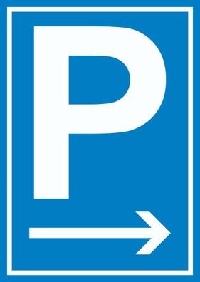 P Parkplatz Schild mit Pfeil nach rechts