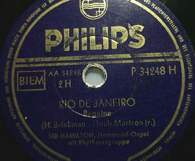 Sid Hamilton "Rio De Janeiro / Michigan" Philips 10" 78rpm