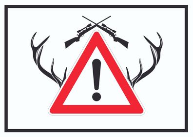 Achtung Jagd Gewehr Schild mit Symbol