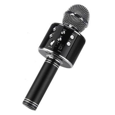 Bluetooth WS-858 Mikrofon mit 5W Lautsprecher und Bedienfeld - schwarz