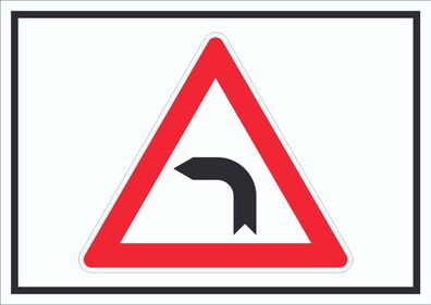 Schild Achtung Kurve links Symbol