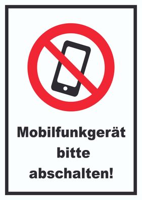 Smartphone Handy aus Mobilfunkgerät abschalten Schild A1 (594x841mm)