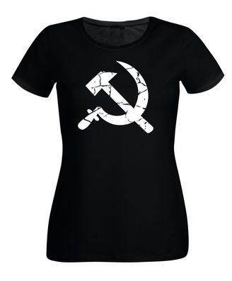 Hammer und Sichel s/ w Varianten Damen T-Shirt