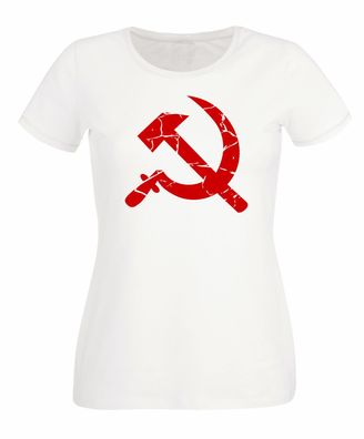 Hammer und Sichel rot Damen T-Shirt