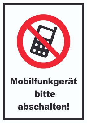 Handy aus Mobilfunkgerät abschalten Schild