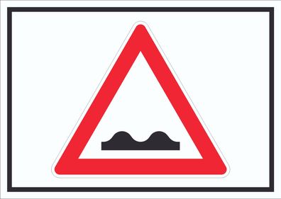Schild Achtung unebene Fahrbahn Symbol