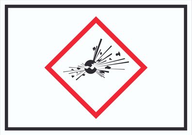 Schild Instabile explosive Stoffe Symbol Explosion