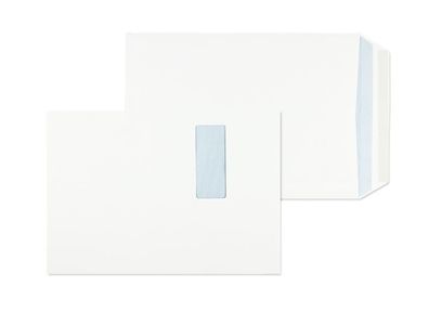 250 Versandtaschen Weiß (Hochweiß) 250x353 mm (DIN B4) mit Haftklebung