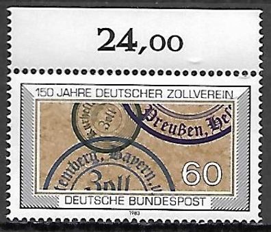 BRD postfrisch Michel-Nummer 1195 Oberrandstück