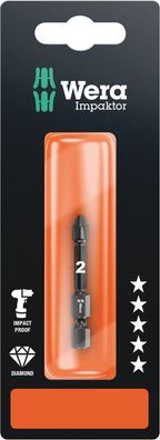 Wera 855/4 IMP DC Impaktor Bits SB, PZ 2 x 50 mm 05073961001