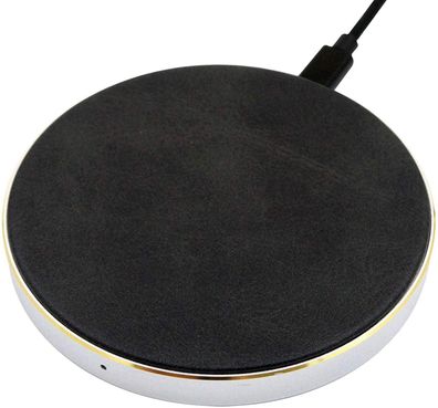 Networx Wireless Charger 2.0 Qi Ladepad Lederbezug Induktionsladegerät schwarz