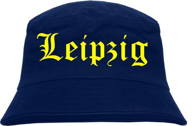 Leipzig Fischerhut - Dunkelblau - Gelber Druck - Bucket Hat