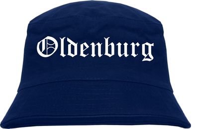 Oldenburg Fischerhut - Dunkelblau - Altdeutsch - bedruckt - Bucket Hat Anglerhut Hut