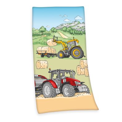 Trecker Velourstuch Duschtuch Badetuch Handtuch Strandtuch Traktor 75 x 150 cm