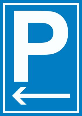 P Parkplatz Schild mit Pfeil nach links