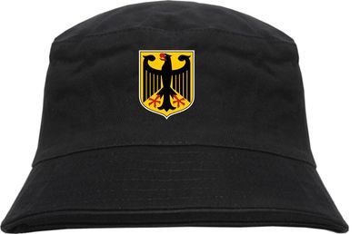 Deutschland Wappen Fischerhut - bedruckt - Bucket Hat Anglerhut Hut