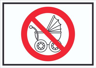 Schild Kinderwagen abstellen verboten Symbol