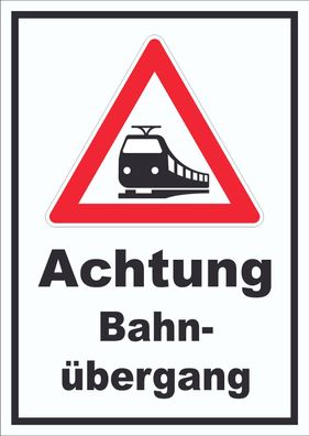 Schild Achtung Bahnübergang