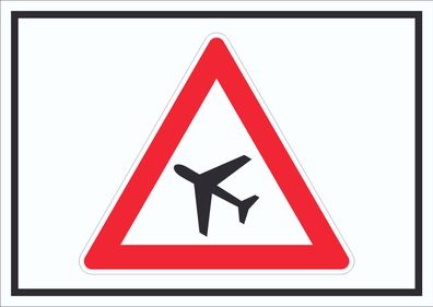 Schild Achtung Flugbetrieb Symbol