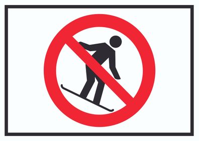 Snowboard fahren verboten Symbol Schild