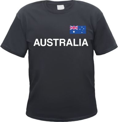 Australien Herren T-Shirt - Blockschrift mit Flagge - Tee Shirt